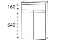 Puris c!puro Highboard mit Auszug und 2 Türen 60 cm 