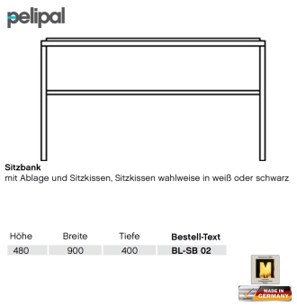 Pelipal Balto Sitzbank 90 cm - BL-SB 02 