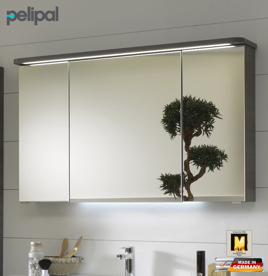 Pelipal Balto Spiegelschrank 120 cm mit Gesimsboden LED